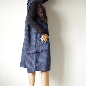 Dress/Turtle neck dress patterned fabric knee length D1403 image 6