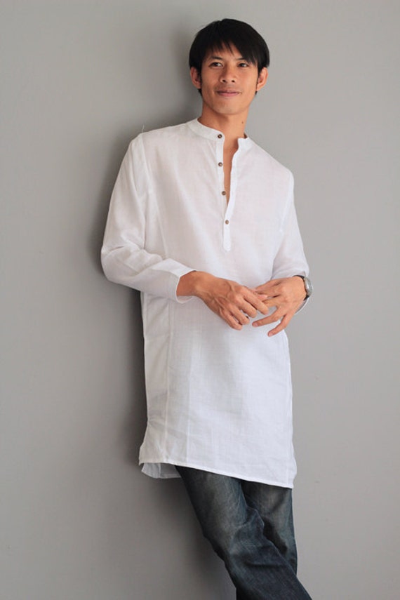 Post deken huisvrouw Men's Shirt % Linen Djellaba Style B 5707 - Etsy