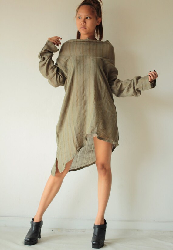1408 Sassy Me Long... Linen Cotton Blend Size S Mini Dress / Beach Outfit