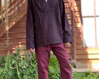 Lin / coton Chemise homme  /manches longues / pour les hommes