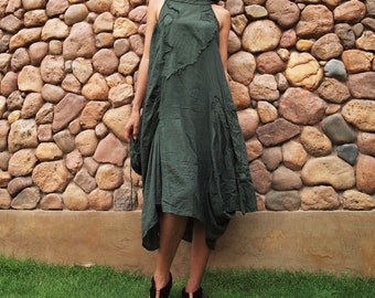 Sleeveless dress funky dress.1165..Dark green (S-M)