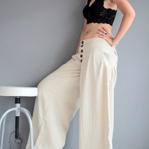 Pants..Low waist, wide leg long Pants custom made size and colour, And More avalible in size S,M,L,XL 1416 image 1