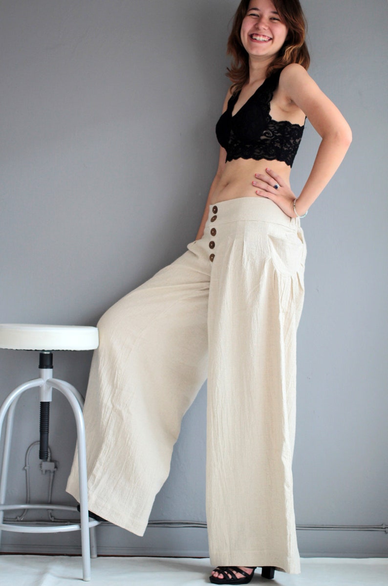 Pants..Low waist, wide leg long Pants custom made size and colour, And More avalible in size S,M,L,XL 1416 image 1