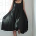 Sun dress knee length dress cotton dress  black  (fit all size) (1446) 