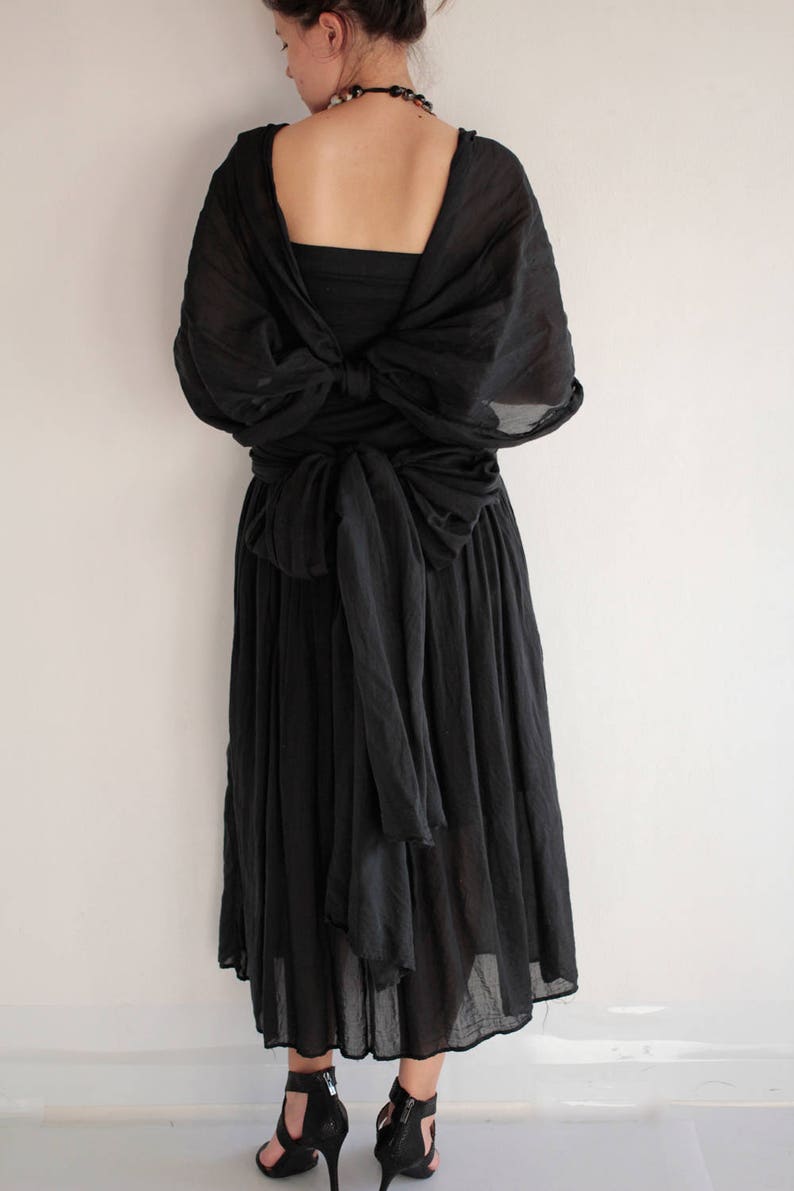 Maxi Dress funky elegant mix silk1190...1 dress 10 ways to wear S-L image 8