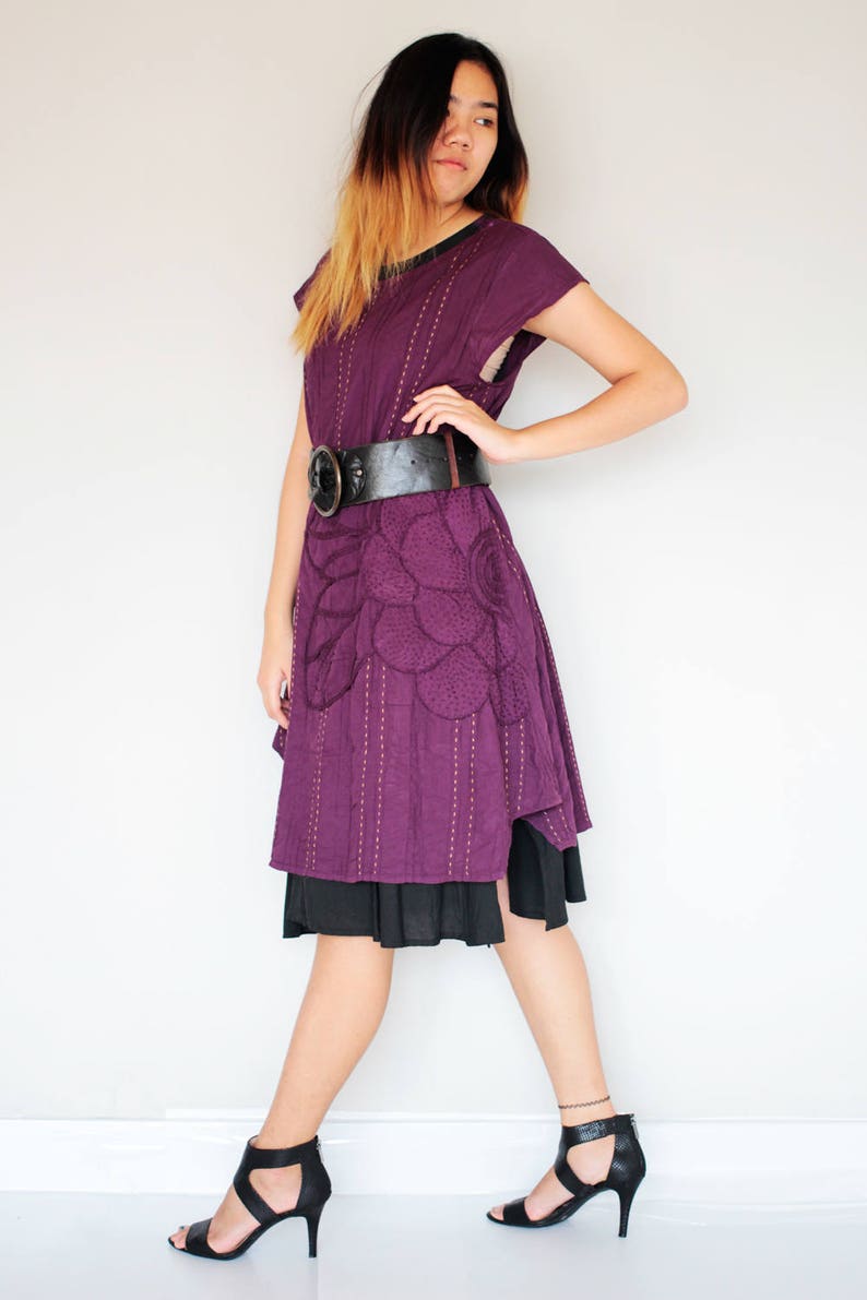 Layers dress two colour combination Purple/Black 1160 Etsy