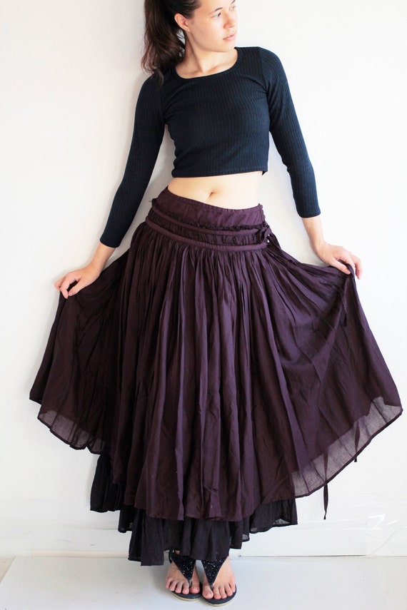 Hippie Maxi Skirt Full Length Two Layered Linen/cotton MLXL - Etsy