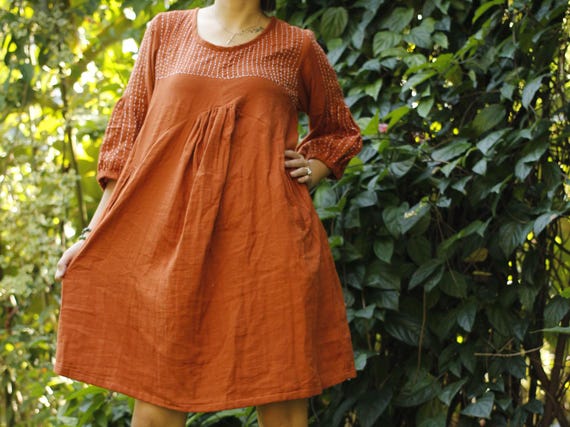 strapless open back dress Orange Women Casual Crewneck Mesh Panel 3/4 Bell Sleeve Loose Tunic Dr –  Lookbook Store main image 0