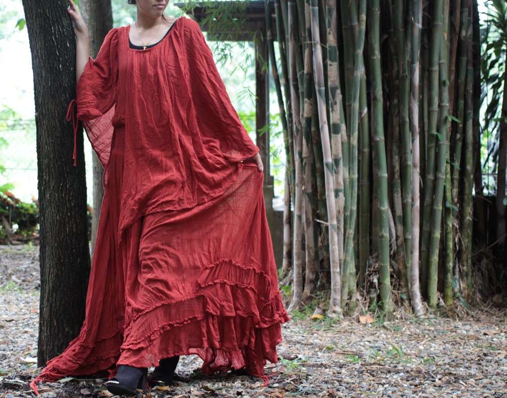 Asymmetric gypsy dress hippie boho elegant Etsy