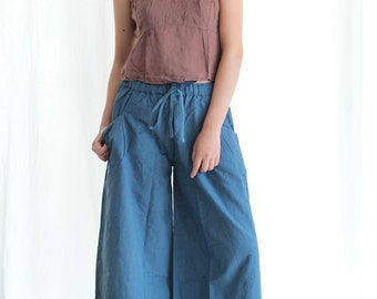 Pants/Take a walk long pants  1427  Chambray linen available in all colours   (one size)