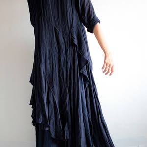 Elegant long Dress... thin 100% cotton / long sleeve / blouse /Boho/1133 One size image 8