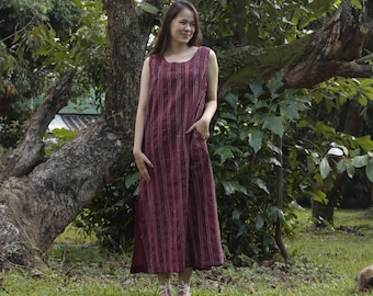 Kurta dress/tunic Round neck full hand embroidery [D 017] boho styles Maroon color