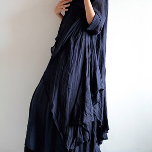 Elegant long Dress... thin 100% cotton / long sleeve / blouse /Boho/1133 One size image 7