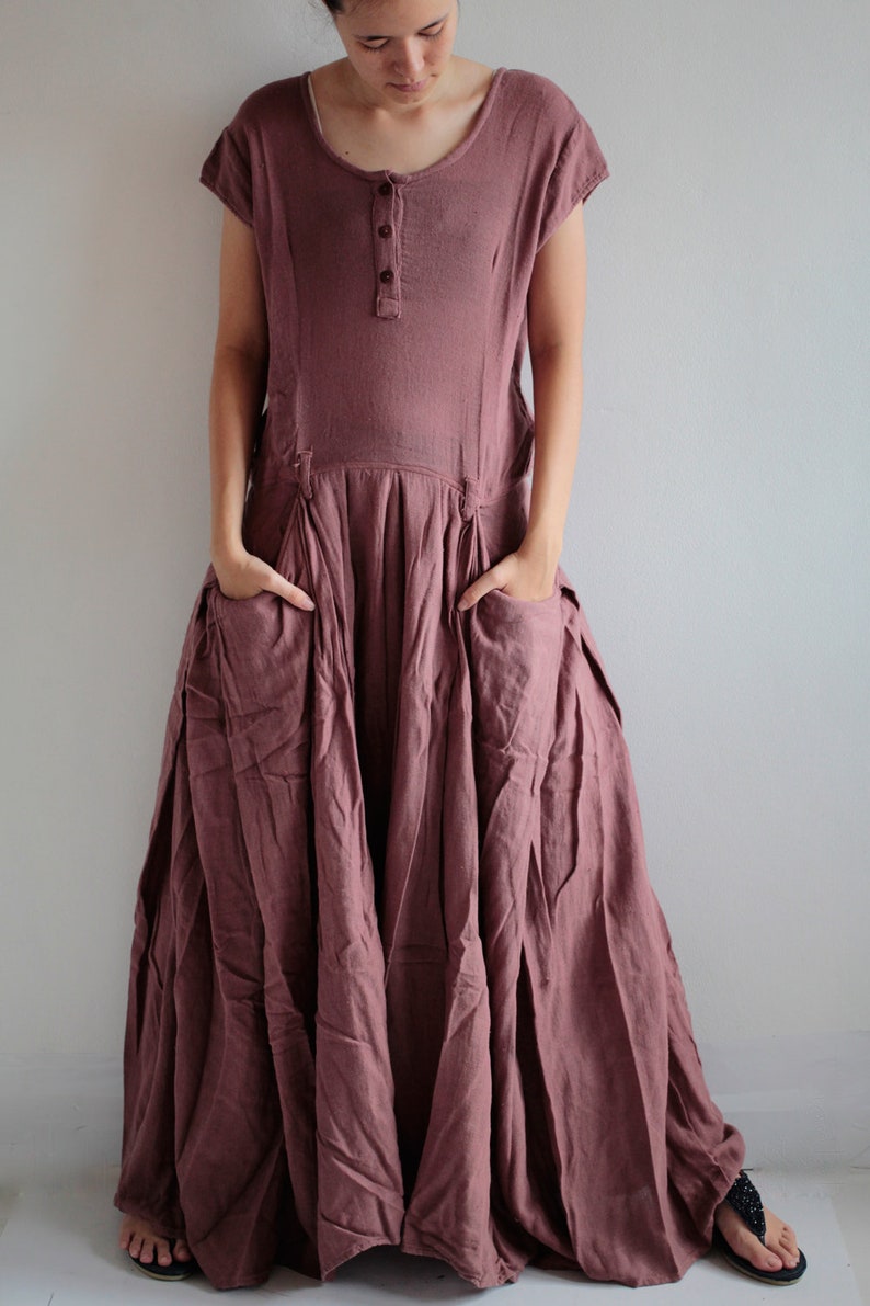 Long Dress Cotton/linen 1198 Plus Size XL Etsy