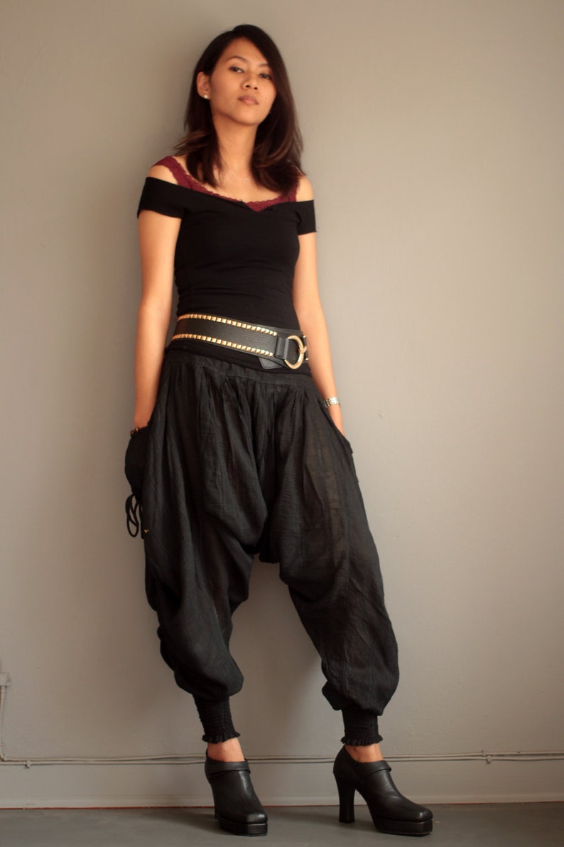 PantsFunky harem Pants long pants.Linencotton fits M-L size Bohochicfunkydrawstring..Elastic waist 428