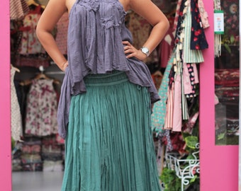 Skirt Two Layer Full Length .linen/cotton Colour No.21/no