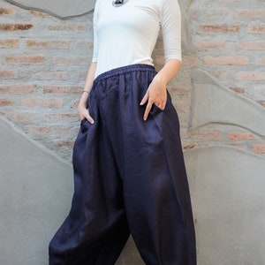 Pants/Capris length Linen Pants 135A / Harem Pants / Summer Pants image 6