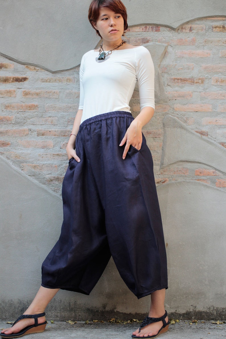 Pants/Capris length Linen Pants 135A / Harem Pants / Summer Pants image 6