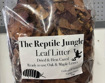 7oz Leaf Litter for Bioactive Enclosure, The Reptile Jungle Leaf Litter, Bioactive Supplies, Isopod Food, Vivarium