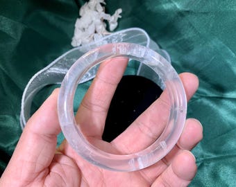 Natural Clear Quartz Bangle Gift, Handmade Crystal Bracelet, Holiday Gift, Gifts For Her, Healing Crystal Gift, Home Decor, RARE GIFT