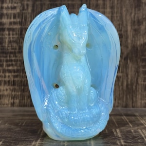 Natural Opalite Dragon Skull Sculpture, Home Decor, Crystal Dragon Carvings, Metaphysical Crystal Decor, Crystal Decor/Gift, Random 1pcs