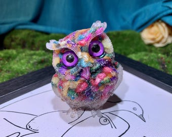 2.3'' Resin Rainbow Crystal Owl Figurines, Home Decor, Crystal Animal Decor, Holiday Decor, Crystal Gift, Gifts For Friends, Chakra