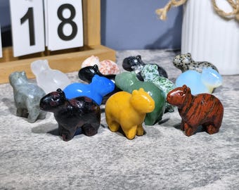 Natural Crystal Capybara Figurines, Crystal Animal Decor, Healing Strone, Crystal Decor, Crystal Gift, Metaphysical Crystal Carving