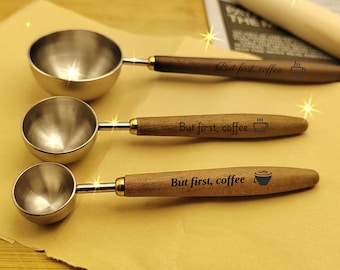 Hand Carved Coffee Spoon - Personalized Coffee Measuring Spoon | Coffee Spoon | Hand Carved Wooden Spoon | Perfect Gift for Coffee Lovers