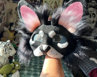 Black and white cat mask