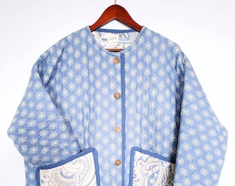 Quilted Jacket. Handmade Jacket. Floral Jacket. Upcycled Quilt. Vintage Quilt. Oversized Jacket. Spring Jacket.