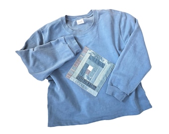 Upcycled Sweatshirt. Vintage Sweatshirt. Quilted. Patchwork. Quilt Squares. Vintage Crewneck. Recycled Clothing. Northern Reflections.