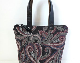 Floral Bag. Brocade Pouch. Wristlet. Paisley Bag. Repurposed. Wrist Bag. Shoulder Bag. Clutch Bag. Cottagecore.