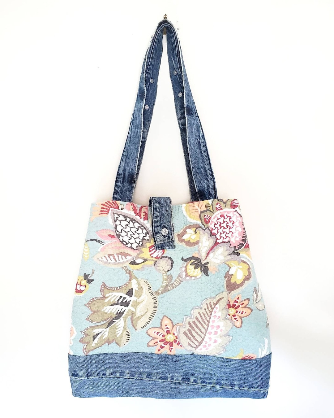Quilted Tote Bag. Quilted Bag. Shopping Bag. Denim Bag. Denim Etsy UK