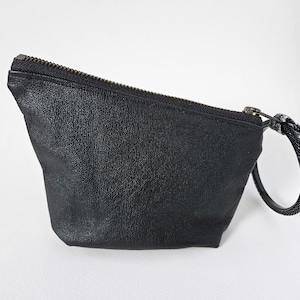 Denim Pouch. Upcycled Denim Bag. Denim Clutch. 80's. Acid Wash. Cosmetic Bag. Makeup Bag. Denim Wristlet. image 6