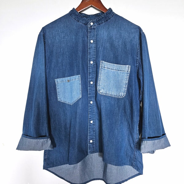 Patchwork Denim Panel Shirt