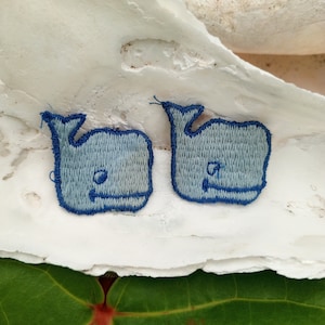 Vintage 1960s Embroidered Whale Applique Patch: Sewing Embellishment