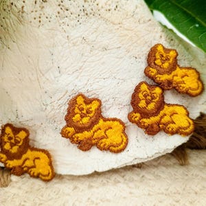 Rare Antique Gold Lions Vintage Appliqués patches for all DIY projects