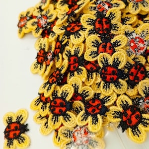 Vintage Flying Ladybug Applique Unique Embroidery Patches 1970s Vintage Finds Patch for Creative Embellishments