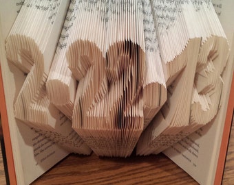 Custom Date Folded Book Art - Any Date or Set of 3 - 8 numbers