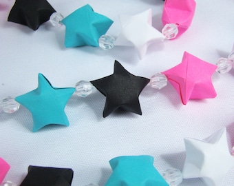 Lucky Star Garland - Pink, Teal, Black, and White