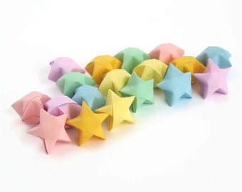 100 Origami Lucky Stars - Pastel Rainbow Colors