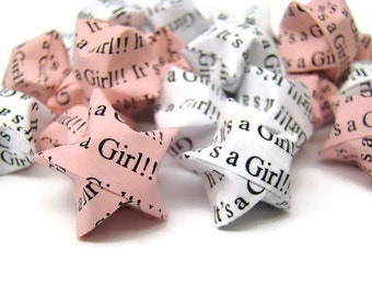 100 Origami Lucky Stars - Baby Shower - It's A Girl