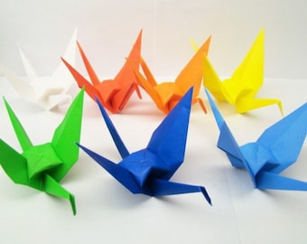 Origami Cranes - You Pick Colors (Solid Colors) - Set of 10