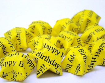 100 Origami Lucky Stars - Happy Birthday - You Pick the Color(s)