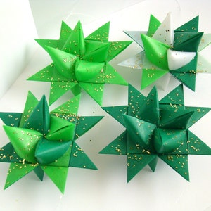 Moravian Stars Mixed Greens Set of 4 image 1