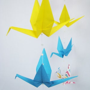 READY TO SHIP Origami Crane Hanging Mobile Gender Neutral Alphabet Theme Home Decor Kids Room Decor image 9