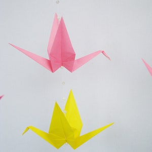 READY TO SHIP Origami Crane Hanging Mobile Gender Neutral Alphabet Theme Home Decor Kids Room Decor image 3