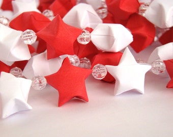 Red and White Lucky Star Garland