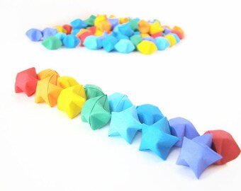 100 Origami Lucky Stars - Rainbow Colors