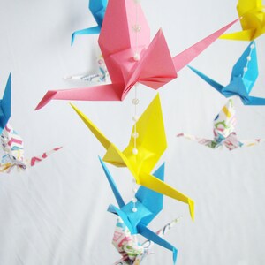 READY TO SHIP Origami Crane Hanging Mobile Gender Neutral Alphabet Theme Home Decor Kids Room Decor image 8